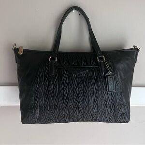Coach Black Quilted Tote Bag